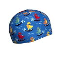 スイムキャップ キッズ 水泳帽キッズ 水泳キャップ キッズ 幼児 水泳帽こども UVカット 滑りにくい 伸縮性良い恐竜青