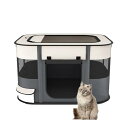 長方形 折りたたみ式 ペットサークル 収納バッグ付き 猫 犬用 ケージ 組み立て簡単 屋根付き メッシュサークル コンパクト 出産用 防災 軽量 室内室外兼用(S(70*55*45cm), 灰色)