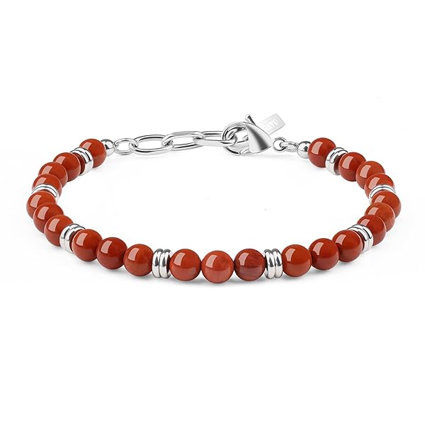 [ガーブ] レッドジャスパー ステンレス パワーストーンブレスレット メンズ