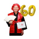 ちゃんちゃんこ セット 頭巾 祝扇子 栞 風船 化粧箱入り 還暦祝い 古希祝い 長寿祝い 通年用 男性 女性 プレゼント ギフト 6点セット