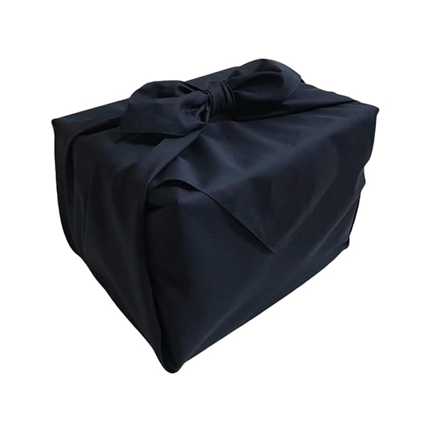 風呂敷 大判 ふろしき furoshiki 冠婚葬祭 110cm 3.5尺 シルク風 無地 ポリエステル おしゃれ エコバッグ 洗濯可 (黒)
