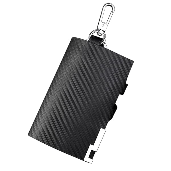 キーケース メンズ 小銭入れ キーケース スマートキー対応 本革 1つ内側ポケット 6連キーフック 大容量 (ブラックマット)