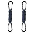 カラビナ ダブルヘッド パラコード編み 耐荷重50kg キーチェーン アルミ合金 アウトドア キャンプ 釣り バックパック用