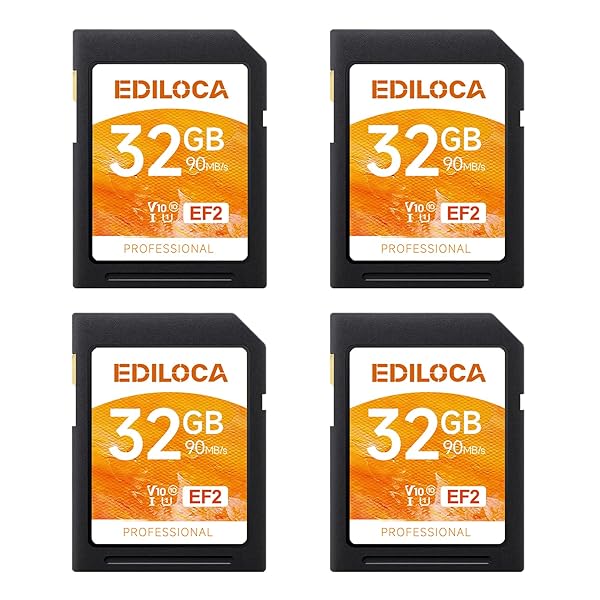 EF2【4枚セット】32GB SDカード UHS-I Class10 U1 V10 高速 最大読取速度 90MB/s 最大書込速度 20MB/s メモリカード 4K/フルHD対応