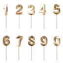誕生日 ろうそく お誕生日キャンドル おしゃれ 10個数字 バースデーキャンドル 3D 装飾 記念日をお祝いしましょう ケーキナンバーキャンドル ウェディングパーティー 卒業パーティー ゴールド(番号0-9)