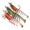 トラセンド フック付き 釣り 超耐久性 疑似餌 エビ 夜光 精良な工芸 本物そっくりのエビ 草掛かりしにくい サワラその他各種の魚に適用 海水淡水適用 別々に保管し