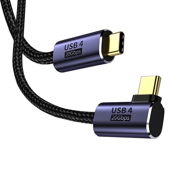 USB-C & USB-C ケーブル L字 2M Type-c ケーブル USB4 (20Gbps) PD対応 100W/5A急速充電 8K/60Hz映像出力 超高耐久ナイロン タイプc 機種対応