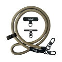 携帯ストラップ スマホショルダーストラップ 首掛け・肩掛けストラップ 長さ120cm 太さ10mm 頑丈な金属パーツ 落下防止 ストラップホルダー2枚付き 全機種対応 Khaki