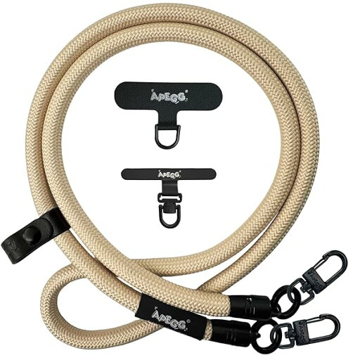 携帯ストラップ スマホショルダーストラップ 首掛け・肩掛けストラップ 長さ120cm 太さ10mm 頑丈な金属パーツ 落下防止 ストラップホルダー2枚付き 全機種対応 Apricot 携帯ストラップ スマホショルダーストラップ 首掛け・肩掛けストラップ 長さ120cm 太さ10mm 頑丈な金属パーツ 落下防止 ストラップホルダー2枚付き 全機種対応 Apricot