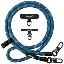 携帯ストラップ スマホショルダーストラップ 首掛け・肩掛けストラップ 長さ120cm 太さ10mm 頑丈な金属パーツ 落下防止 ストラップホルダー2枚付き 全機種対応 LakeBlue&Gray