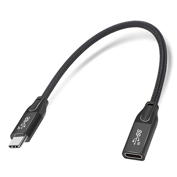 USB 3.1 Type C 延長ケーブル Gen2 10Gbps 5A急速充電 0.3m USB C オス to USB C メス 延長コード ビデオ/音声/データ転送に対応