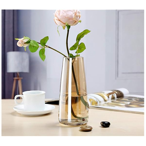 ガラス フラワーベース 花器 花瓶 22cm (透明な琥珀)