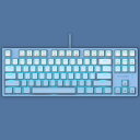 ゲーミングキーボード メカニカルキーボード 青軸 コンパクト87キー防衝突 グラデーションブルーキーキャップ ゲーム用キーボード LEDバックライト USB有線 防水 打ちやすい 英語配列 (青軸)(2)