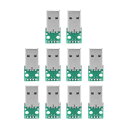 USB to DIP アダプタ 10個入り USBタイプAオスプラグ-DIPアダプタボード 4ピン 2.54mmピッチ コンバータピンボード