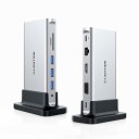 縦置き USB C ドッキングステーション CB-D55 4K HDMI VGA USB3.0 3ポート ギガビット有線LAN SD/Micro SDカードリーダー 100W PD充電