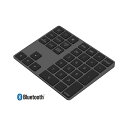 アルミニウム製 Bluetoothワイヤレス 34キーのスマート テンキー/数字キーッパッド、MacsとPCs向けのデザイン 1000万回高耐久 (充電式), ブラック