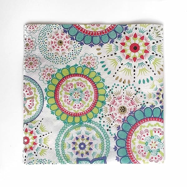 結婚式・ディナー・ティーパーティー用カラーペーパーナプキン 20枚入り シャビーシックデザイン DIYデコパージュ用, 秘密の庭