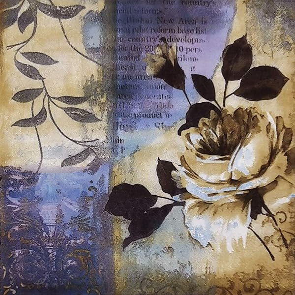 結婚式・ディナー・ティーパーティー用カラーペーパーナプキン 20枚入り シャビーシックデザイン シャワーパーティー用, 青いクラシック