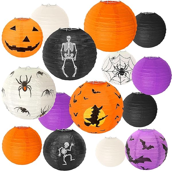 ハロウィン ランタン 15個 ハロウィン 装飾 ちょうちん ハロウィン 飾り 屋外 カボチャ おばけ 蜘蛛 コウモリ