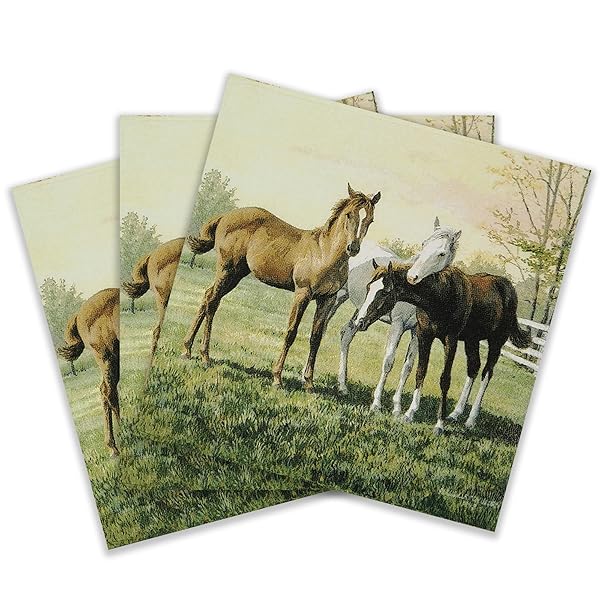 色紙カクテルナプキン 20枚 シャビーシックナプキン 結婚式 ディナー ティーパーティー シャワー 馬