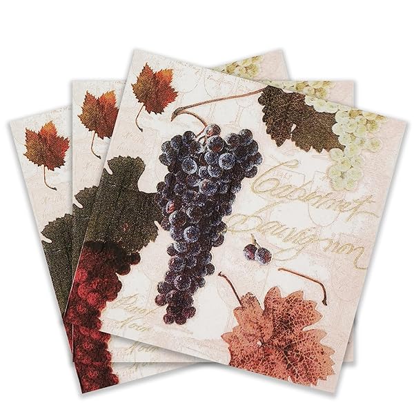色紙カクテルナプキン 20枚 シャビーシックナプキン 結婚式 ディナー ティーパーティー シャワー ブドウ