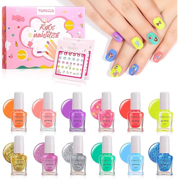 子供 マニキュア はがせるマニキュア 水溶性ネイル 12色セット ネイルポリッシュ メイクセット キッズ用ネイル 子供用 お誕生日
