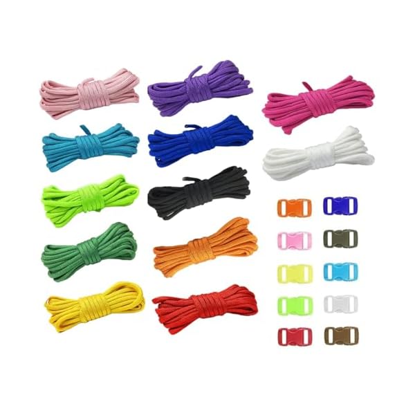 パラコード テントロープ 4mm 長さ3m 12色セット キャンプ アウトドア キャンプ アウトドア用 7本のストランド おしゃれ カラフル 耐荷重 ペット D...