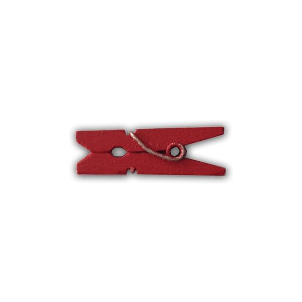 工芸木製ミニ洗濯バサミ、2.5センチメートル長、15色、1パック200個(赤)
