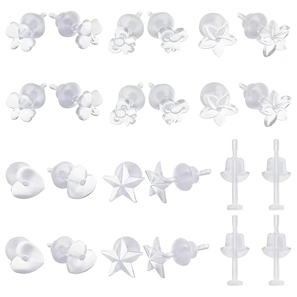 樹脂ピアス シークレットピアス 透明 レディース ピアス 樹脂 隠す 20個 セット 耳たぶピアス シンプル アレルギー対応 ボディピアス リテーナー かわいい 樹脂製