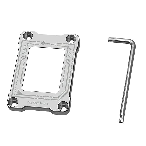 12世代LGA 1700 曲げ止め金具 CPU反り防止 アルミニウム合金製 CPU固定金具 L型小スパナ付き (シルバーグレー)