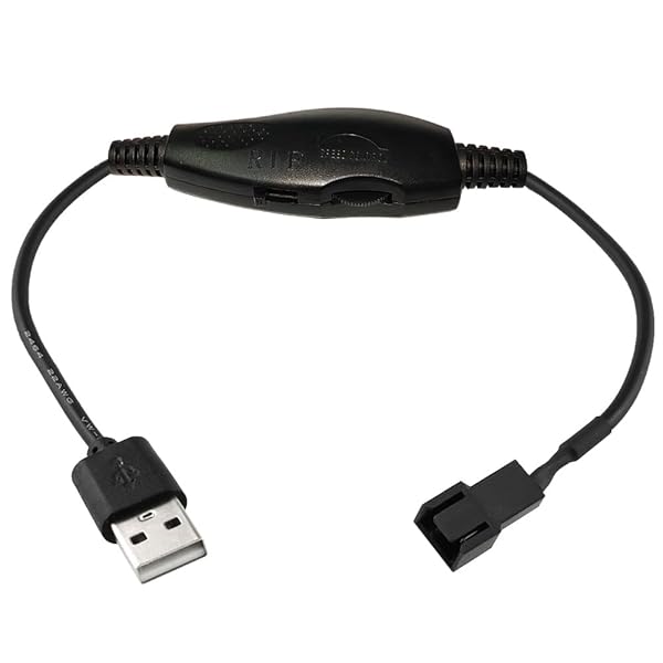 12V 電圧ステップアップ USB から 3 ピンおよび 4 ピン PC ファン スリーブ電源アダプタ ケーブル、スイッチおよび速度レギュレータ付き