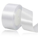 40mm ホワイト リボン ラッピング 縦長22Mサテンリボン 手芸 手作り ギフトラッピング用リボン 白い