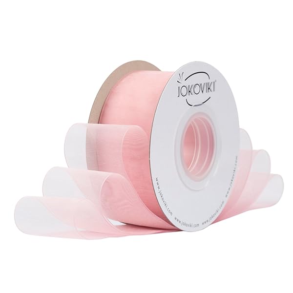 ピンクオーガンジーリボン 38mm幅 - ギフト包装、ブーケ、リボン、フラワーアレンジメント、ウエディン..