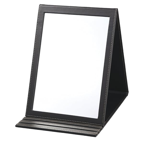 プロスタイル フェイクレザー 卓上ミラー ブラック FL-3000