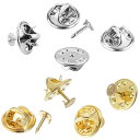 ピンバッジ 留め具 蝶タック 10mm 60組セット バタフライ型留め具 ピンズ 貼付用 母の日のプレゼント (ゴールド+シルバー各30個