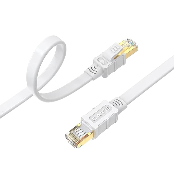 Lanケーブル 2m Cat8 フラット カテゴリー8 イーサネットケーブル RJ45 インターネット ネットワーク 有線ランケーブル wi-fiケーブル 40Gbps 2000MHz PC プリンター モデム ルーター PS5 Xbox PoE等に