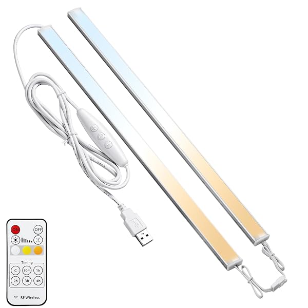 led バーライト リモコン 35cm USB マグネット 調光 調色 スイッチ付き 連結可能 明るい 目に優しい 省エネ タイマー機能 電球色/昼白色/昼光色