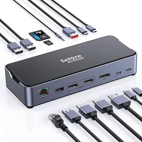 USB C ドッキングステーション type c Dock 3画面モード トリプルディスプレイ対応 87W出力 デュアル 4K HDMI出力ポート (15-in-1)