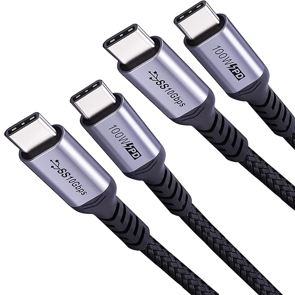 USB CからUSB C 3.1ケーブル 1m 2本、 100 W CからC型モニタビデオケーブル4 K 60 Hzディスプレイ、10 gbps高速データ転送USBCケーブルサムスンGalaxy電子タグチップ線、SSD