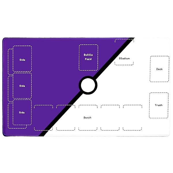 プレイマット 60×35cmより広い 全面縫製仕様 ラバープレイマット 滑り止め 収納袋付き カードゲーム ポケカ 60×35cm (紫)