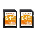 EF2【2枚セット】64GB SDカード UHS-I Class10 U3 V30 高速 最大読取速度 100MB/s 最大書込速度 45MB/s メモリカード...