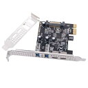 カード USB3.1 Gen1 5Gbps デュアル タイプ A および タイプ C USB-C メス - PCI-E Express 1x カード アダプター...