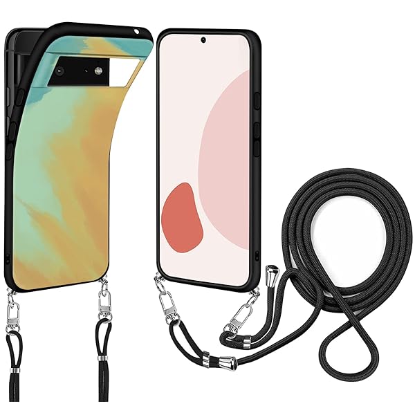Google pixel 6 ケース ストラップ グーグル ピクセル 6 肩掛け 斜めかけ 縄掛 け カラフルなカラーデザイン ケース 薄型 軽量 耐衝撃 長さ調整可能 取り外し可能 ネックストラップ ショルダー ケース