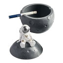 灰皿 卓上 北欧スタイル 月 宇宙飛行士 ふた付き 樹脂 はいざら ユニーク おしゃれ 防風 密閉 大容量 洗いやすい リビングオフィス 家庭用 インテリア (シルバー)