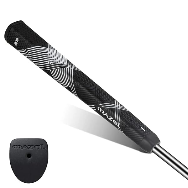 (マゼル) ゴルフパターグリップ 滑り止め 超軽量 快適 ゴルフパター用グリップ (ミディアム(3.0), ブラ..