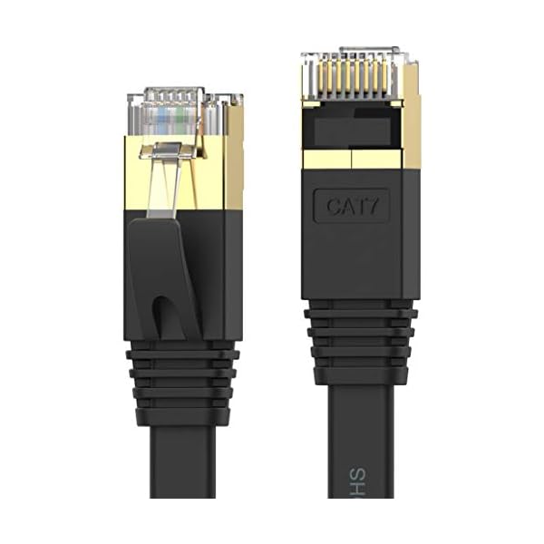 LANケーブル 20m CAT7ウルトラフラットLANケーブル カテゴリ7 高速 lanケーブル 10Gbps/600MHz CAT7準拠 イーサネットケーブル RJ45 ツメ折れ防止 やわらか スリム ブラック 屋内屋外用 モデム ルータ PS3