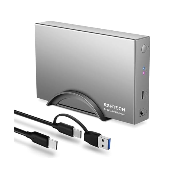 HDDケース 3.5インチ ハードディスクケースUASP対応 6Gbps高速転送速度 最大22TB 12V電源アダプター付属 アルミ製 SATA III対応 PC/Mac/PS4/Xbox等適用 HDD 外付けケース