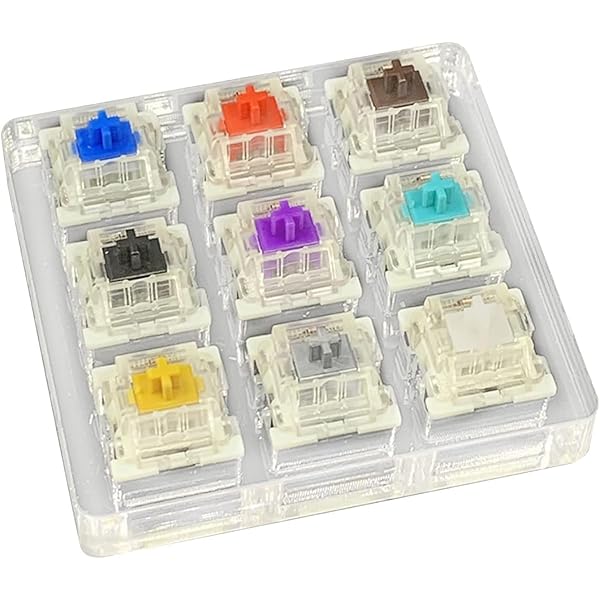 9色軸 メカニカルキースイッチ メカニカルキーボード キーホルダー DIYキー - 9スイッチテスター