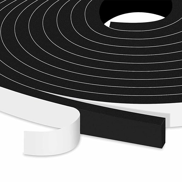 屋外用すき間ふさぎ防水テープ 衝突防止 防音絶縁 スポンジ クッションテープ ゴム スポンジ 窓 玄関 引き戸 隙間 パッキン サッシ 黒 厚さ6mmx幅12mmx長5M