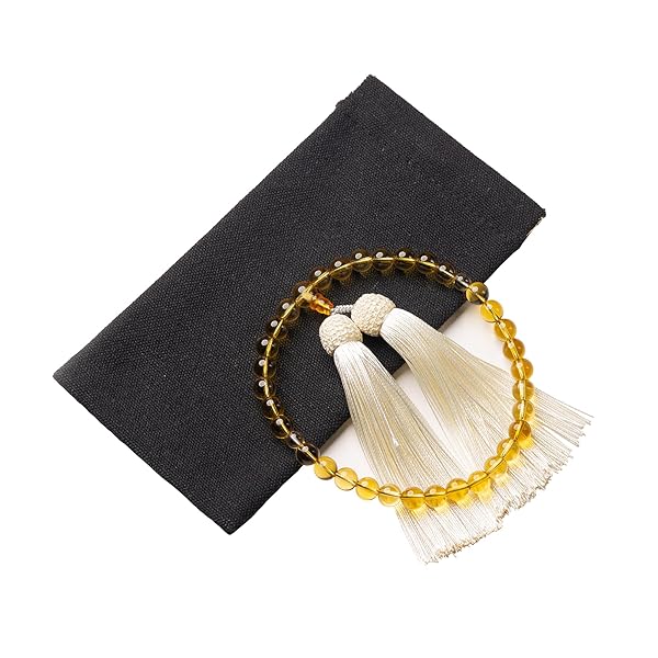 数珠 女性用 葬儀 念珠 シトリン 数珠入れ 36玉 手作り念珠 葬式 墓参り 法事 念誦 全ての宗派に使用可..